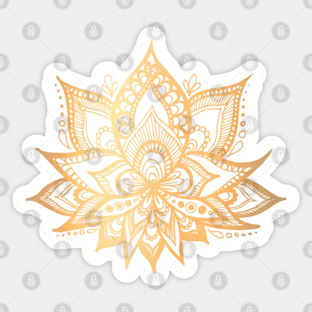 Sacred Gold Lotus Flower Sticker by julieerindesigns